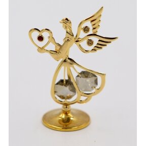 Angelas "Iš visos širdies", dengtas tikru auksu, su Swarowski akmenukais.