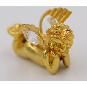 Angelas "Svajoklis", dengtas tikru auksu, su Swarowski akmenukais H4cmx6cm