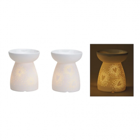 Aromatinė lempa - žvakidė, porcelianas, balta spalva, 12cm x 10cm