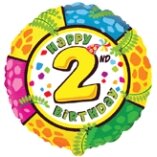 Balionas "Happy birthday 2", apvalus, 45cm
