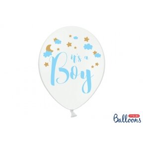 Balionas "It's a boy", baltas, 30 cm