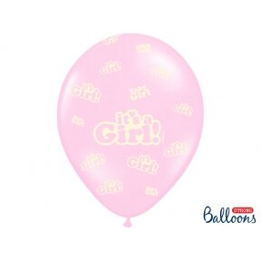 Balionas "It's a girl", švelniai rožinis, 30 cm