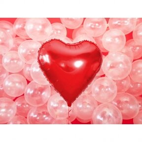 Balionas širdis, Valentinas, 61 cm, raudona spalva