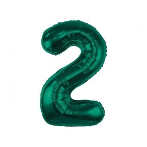 Balionas skaičius 2, sodriai žalios spalvos, 85 cm, 1 vnt.