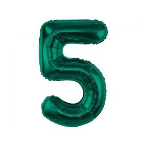 Balionas skaičius 5, sodriai žalios spalvos, 85 cm, 1 vnt.