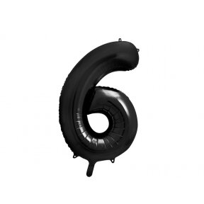 Balionas skaičius 6, juodos spalvos, 86 cm