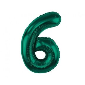 Balionas skaičius 6, sodriai žalios spalvos, 85 cm, 1 vnt.