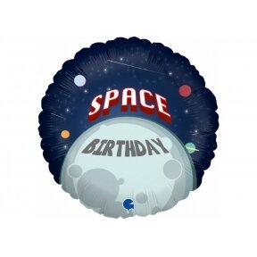 Balionas "Space birthday", žvaigždės/kosmosas, 45cm