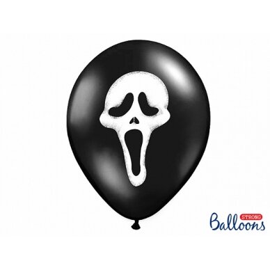 Balionas "Halloween scream", juodas, 30 cm