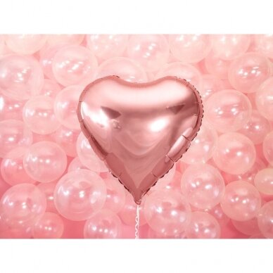 Balionas širdis, Valentinas, 61 cm, rožinio aukso spalva