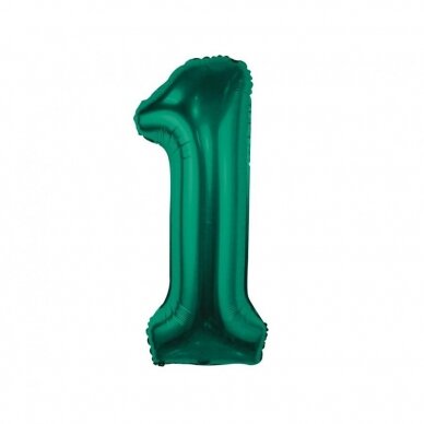 Balionas skaičius 1, sodriai žalios spalvos, 85 cm, 1 vnt.
