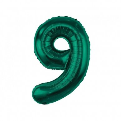 Balionas skaičius 9, sodriai žalios spalvos, 85 cm, 1 vnt.