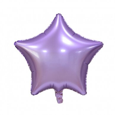 Balionas Žvaigždė,  45 cm, alyvų violetinės spalvos su satino blizgesiu