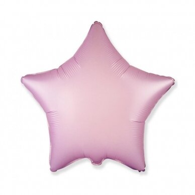 Balionas Žvaigždė,  45 cm, rožinės pastelinės spalvos su satino blizgesiu