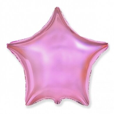 Balionas Žvaigždė,  45 cm, tamsiai rožinės spalvos su satino blizgesiu