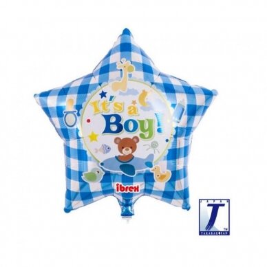 Balionas žvaigždė, It's a boy, mėlynos spalvos, 40cm