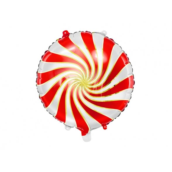 Balionas "Cukrinis saldainis",balta/raudona/auksas, 45cm