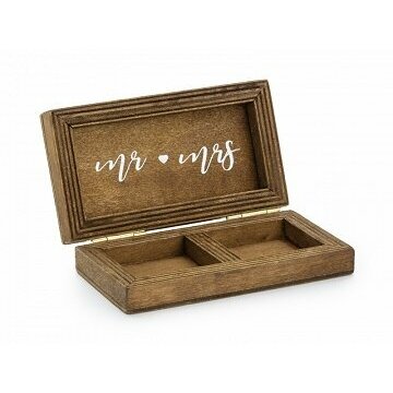 Dėžutė vestuviniams žiedams, medinė,10cm x 5,5cm
