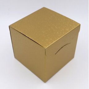 Dovanų dėžutė, matinio aukso spalvos su išspaustais apskritimais, Italija. H18x20x20cm