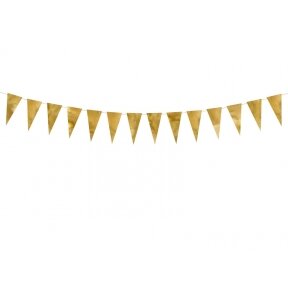 Girlianda auksinės vėliavėlės, ilgis 2,15m