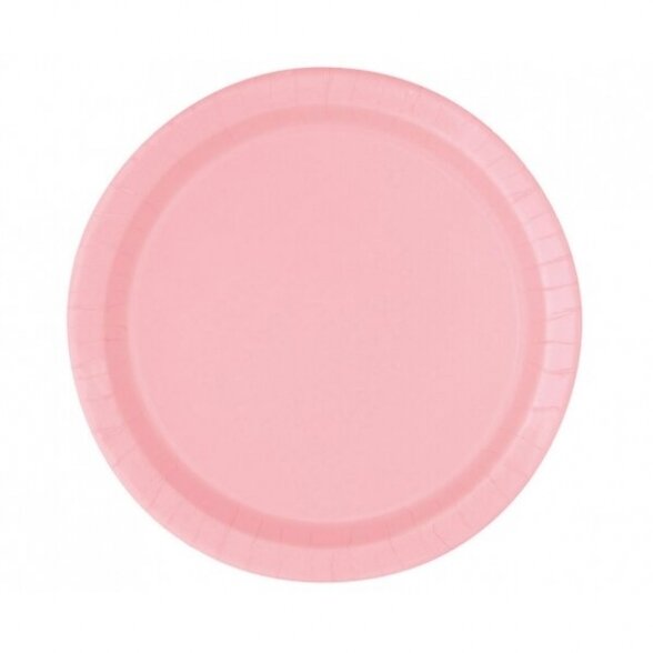 Lėkštė vienspalvė, rožinė spalva, 23 cm, 8 vnt