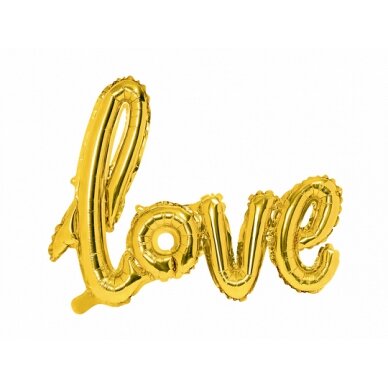 Balionas Love aukso spalvos (59 cm x 73 cm)