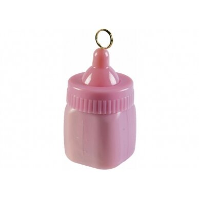 Svarelis balionams pririšti "Kūdikio buteliukas", rožinis, 8cm, svoris 80g.