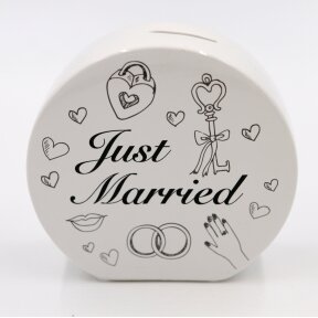 Taupyklė "Just Married", porcelianas, 14cm x 13cm