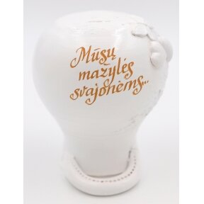 Taupyklė "Mūsų mažylės svajonėms", čiulptuko formos, keramika, 15cm x 13,5cm