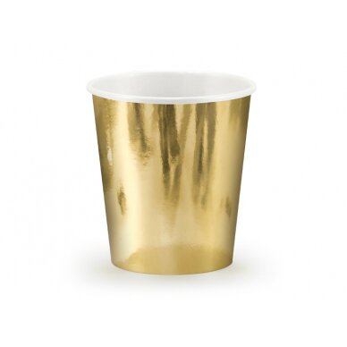 Vienkartinis puodelis, aukso spalvos, 180ml, kompl./6vnt