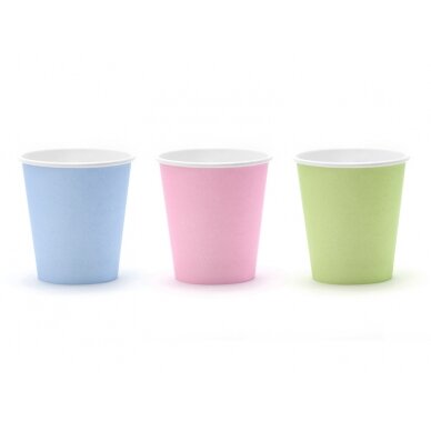 Vienkartinis puodelis, įvairių spalvų, 180ml, kompl./3vnt
