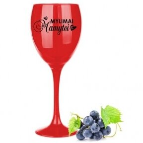 Vyno taurė "Mylimai mamytei", raudonas stiklas, 300ml