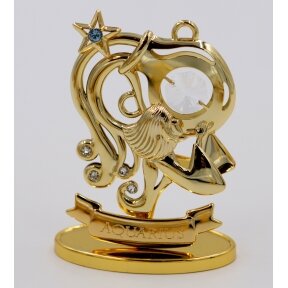 Zodiako ženklas "Vandenis", dengtas tikru auksu, su Swarowski akmenukais. H8,5cmx6,5cm