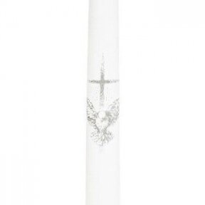 Žvakė krikštynoms "Sidabro balandis", 2,2cm x 30cm