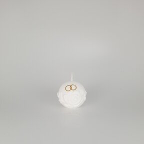 Žvakė  rankų darbo rutulys su vestuvių tematika, 6cm
